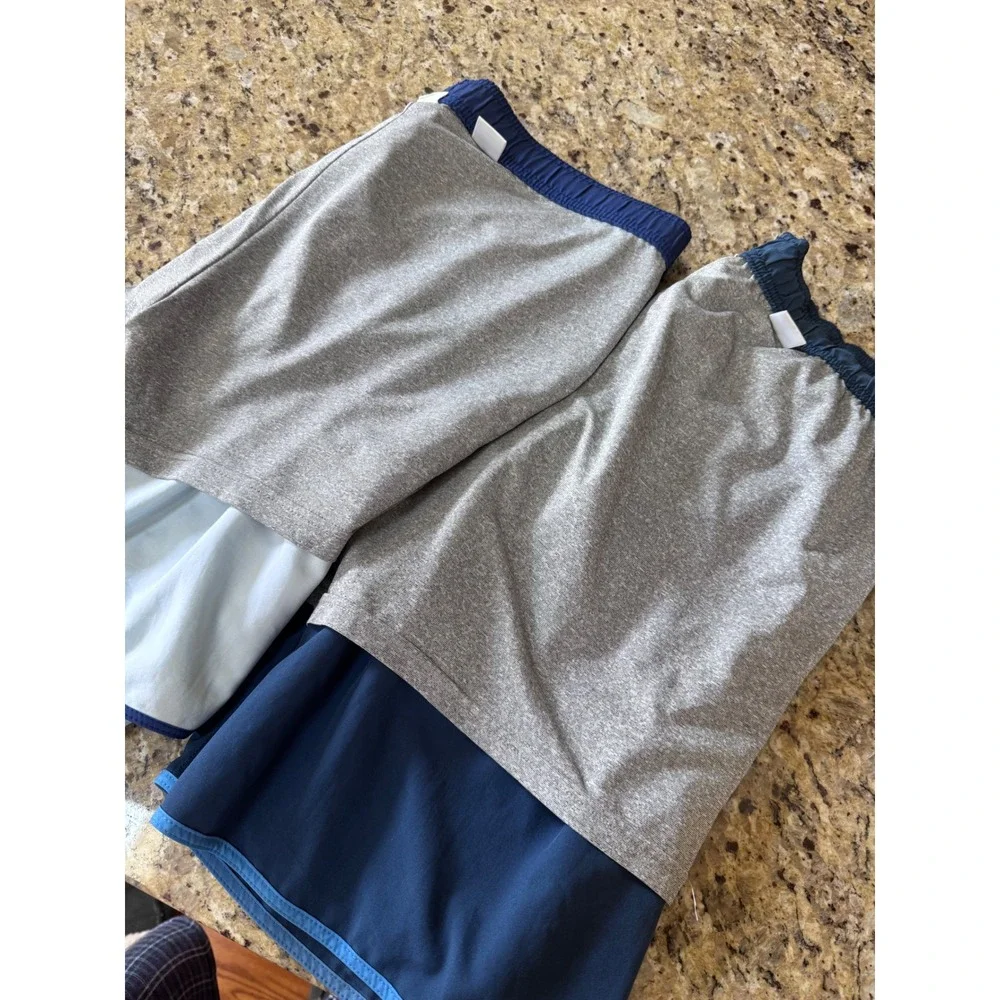 Fair Harbor Mens Swim Trunks Set of 2 Blue Teal Striped Lined Size Medium